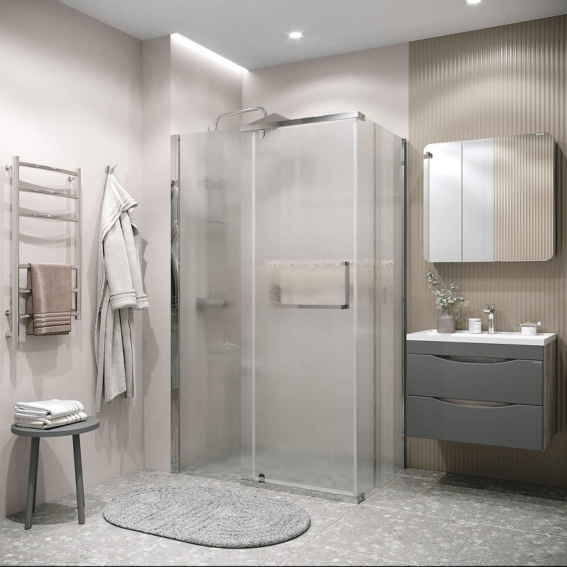 Душевая стенка Grossman Pragma 100 200.K33.03.100.10.02 профиль Хром стекло шиншилла