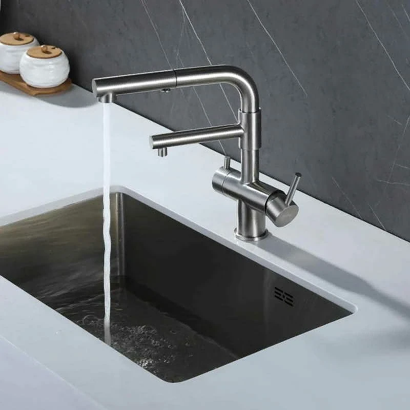 Смеситель для кухни ZorG Inox SZR-3216 Нержавеющая сталь нержавеющая сталь