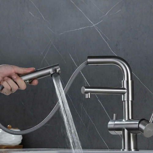 Смеситель для кухни ZorG Inox SZR-3216 Нержавеющая сталь нержавеющая сталь