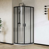 Душевой уголок Vincea City 90x90 VSQ-5CT900CLB профиль Черный матовый стекло прозрачное