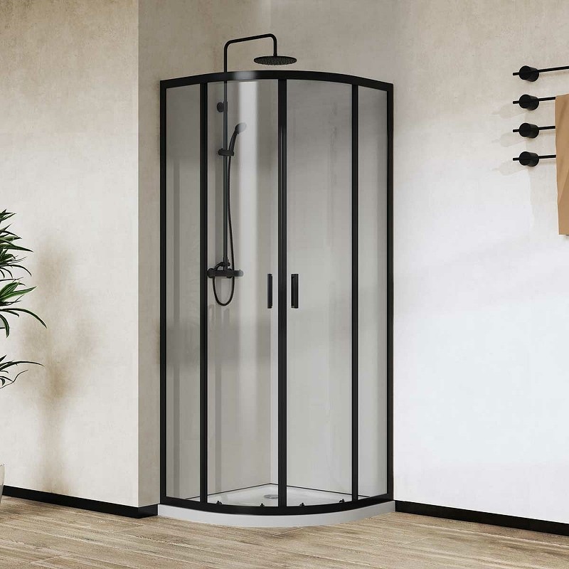 Душевой уголок Vincea City 90x90 VSQ-5CT900CLB профиль Черный матовый стекло прозрачное