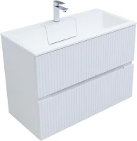 Тумба с раковиной Aquanet Джейн 90 332528 подвесная цвет Белый матовый