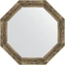 Зеркало Evoform Octagon 63х63 BY 3665 в багетной раме - Старое дерево с плетением 70 мм стекло