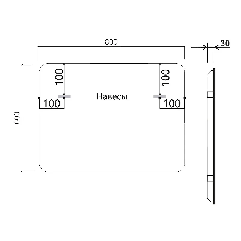 Зеркало Vincea 80 VLM-3VC800-2 с подсветкой c сенсорным выключателем, диммером и антизапотеванием стекло