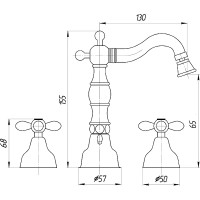 Смеситель для биде Migliore Princeton Plus ML.PRP-8025.BR Бронза латунь