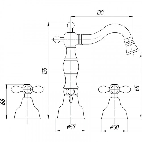 Смеситель для биде Migliore Princeton Plus ML.PRP-8025.BR Бронза латунь