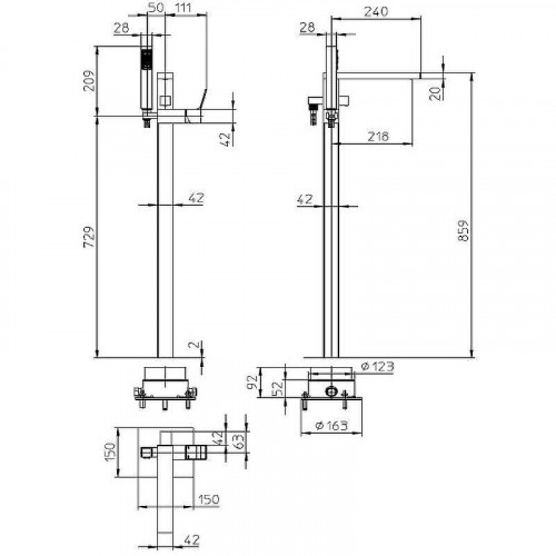 Смеситель для ванны Bossini Aki Z00771.030 Хром