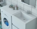 Раковина Эстет Даллас 115 R ФР-00001937 с местом под стиральную машину Белая искусственный камень (литьевой мрамор) с местом под стиральную машину, полувстраиваемая