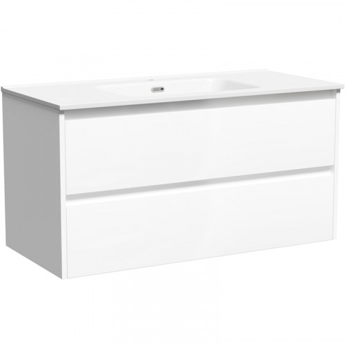 Тумба под раковину Sancos Libra 100 LB100W подвесная Белый глянец МДФ / ЛДСП
