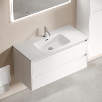Тумба под раковину Sancos Libra 100 LB100W подвесная Белый глянец МДФ / ЛДСП