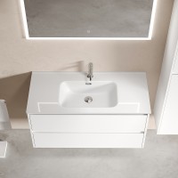Тумба под раковину Sancos Libra 100 LB100W подвесная Белый глянец МДФ / ЛДСП