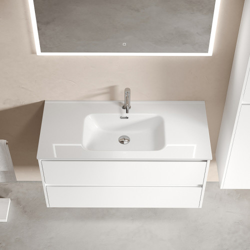 Тумба под раковину Sancos Libra 100 LB100W подвесная Белый глянец МДФ / ЛДСП