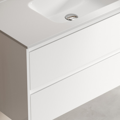 Тумба под раковину Sancos Libra 100 LB100W подвесная Белый глянец МДФ / ЛДСП