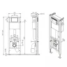 Комплект унитаза Cersanit City Smart CO DPL EO Slim с сиденьем Микролифт и инсталляцией Link Pro 68306 с клавишей смыва Хром глянцевый фарфор подвесной