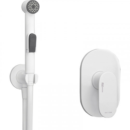 Гигиенический душ со смесителем WasserKRAFT А85056 Белый матовый латунь на стену