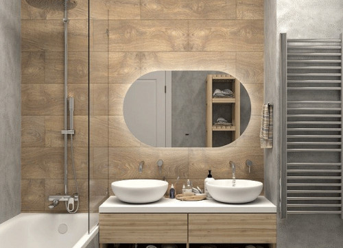 Зеркало Art&amp;Max Torino AM-Tor-1100-650-DS-F с подсветкой с бесконтактным выключателем стекло