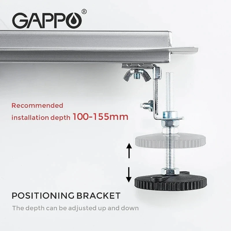 Душевой лоток Gappo G86007-3 с решеткой Нержавеющая сталь