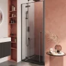 Душевая дверь Cezares Liner 90 L LINER-B-12-90-C-NERO-L профиль Черный матовый стекло прозрачное
