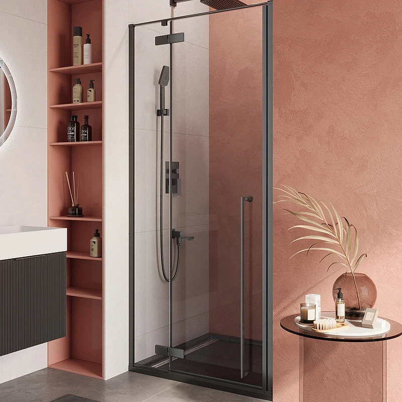 Душевая дверь Cezares Liner 90 L LINER-B-12-90-C-NERO-L профиль Черный матовый стекло прозрачное