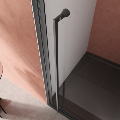 Душевая дверь Cezares Liner 90 L LINER-B-12-90-C-NERO-L профиль Черный матовый стекло прозрачное