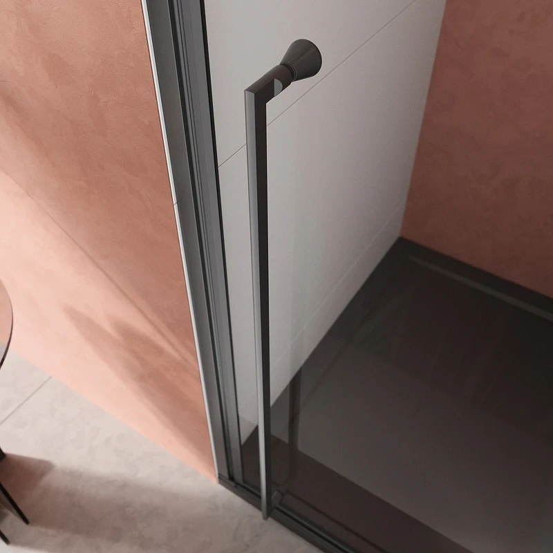 Душевая дверь Cezares Liner 90 L LINER-B-12-90-C-NERO-L профиль Черный матовый стекло прозрачное