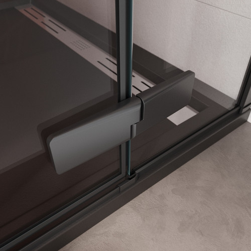 Душевая дверь Cezares Liner 90 L LINER-B-12-90-C-NERO-L профиль Черный матовый стекло прозрачное