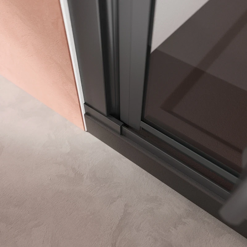 Душевая дверь Cezares Liner 90 L LINER-B-12-90-C-NERO-L профиль Черный матовый стекло прозрачное