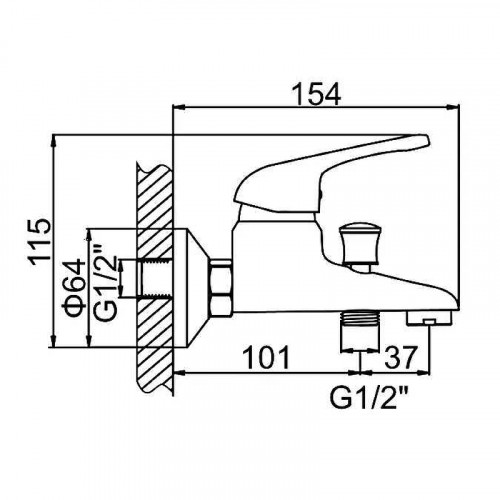 Смеситель для ванны Ledeme H39-B 3039-ВL Хром