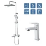 Комплект смесителей BelBagno Факел (Ardente) ARDENTE-VSCM/LVM-CRM цвет Хром