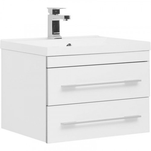 Тумба с раковиной Aquanet Верона 58 287669 подвесная Белая МДФ / ЛДСП