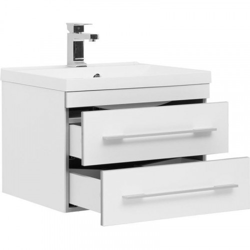 Тумба с раковиной Aquanet Верона 58 287669 подвесная Белая МДФ / ЛДСП