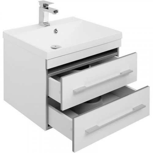 Тумба с раковиной Aquanet Верона 58 287669 подвесная Белая МДФ / ЛДСП
