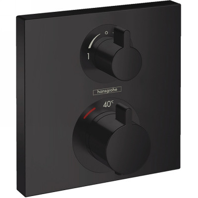Смеситель для душа Hansgrohe Ecostat Square 15714670 с термостатом Черный матовый латунь встраиваемый