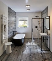 Смеситель для душа Hansgrohe Ecostat Square 15714670 с термостатом Черный матовый латунь встраиваемый