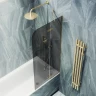 Шторка для ванны Maybah Glass MGV-659-3 690х1400 поворотная с добором Золото стекло графитовое