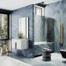 Шторка для ванны Maybah Glass MGV-659-3 690х1400 поворотная с добором Золото стекло графитовое