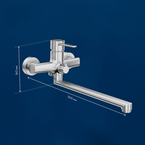 Смеситель для ванны Urbatec Evolution EV22853PA универсальный цвет Сталь