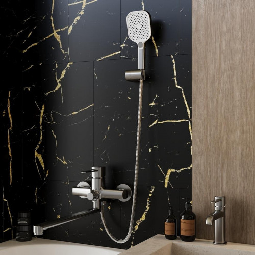 Смеситель для ванны Urbatec Evolution EV22853PA универсальный цвет Сталь