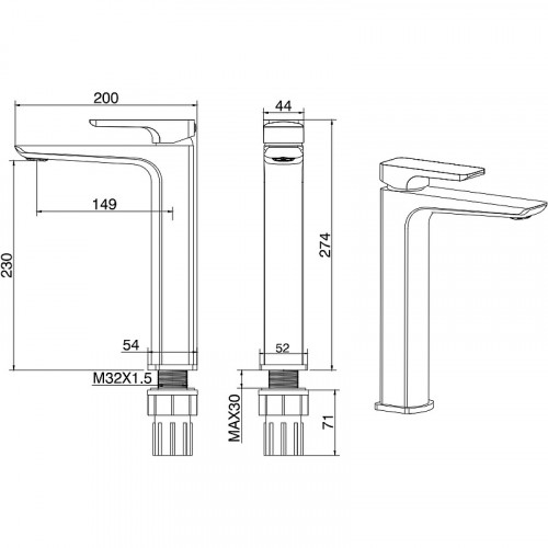 Смеситель для раковины Allen Brau Infinity 5.21002-00 Хром латунь