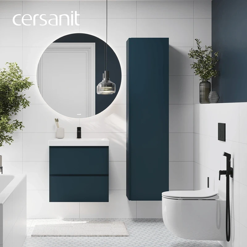 Шкаф пенал Cersanit Moduo 40 69350 подвесной цвет Темно-серый