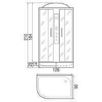 Душевая кабина River Dunay 120x90 MT L 10000003128 с поддоном