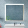 Зеркало Cezares Interni 100 CZR-SPC-INT-1000-900-LED-TCH-WARM-BL с подсветкой Bianco Lucido с сенсорным выключателем и подогревом стекло
