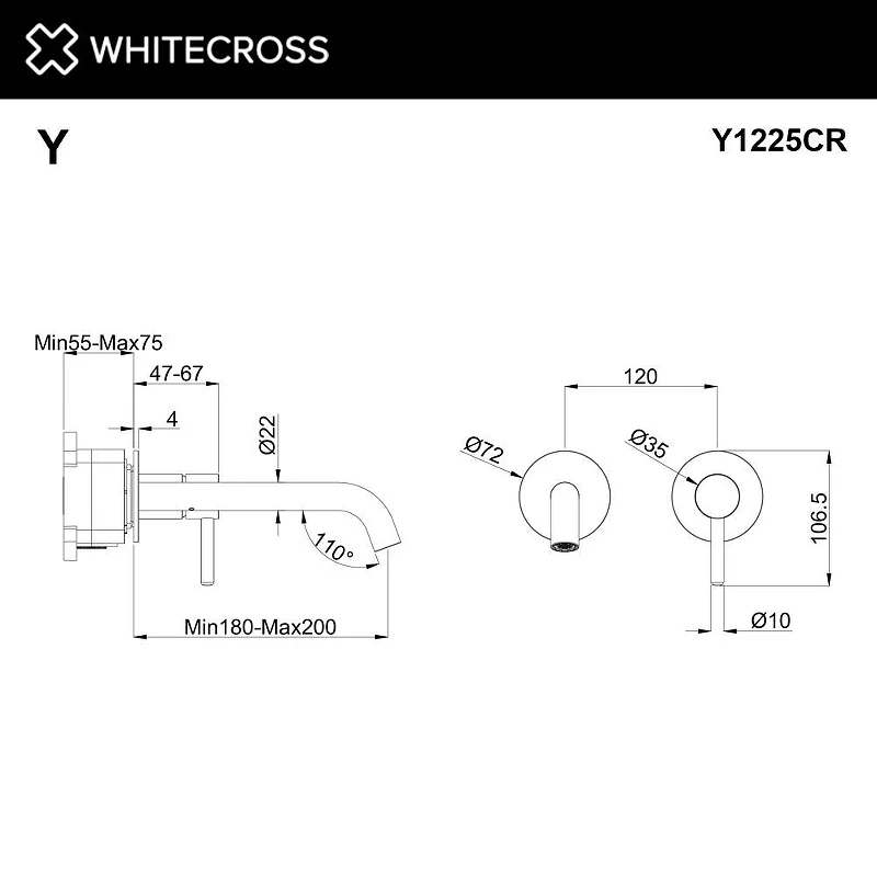 Смеситель для раковины Whitecross Y chrome Y1225CR цвет Хром