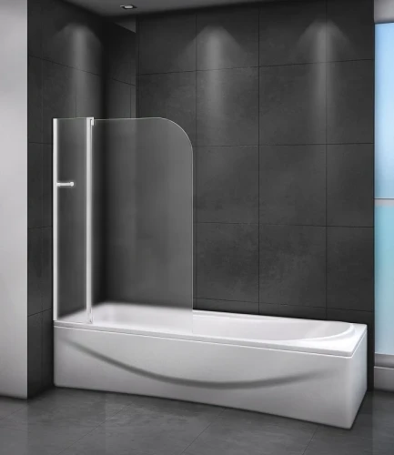 Шторка на ванну Cezares Relax 100 L RELAX-V-11-100/140-P-Bi-L профиль Серый стекло рифленое