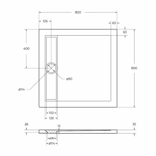 Акриловый поддон для душа BelBagno Due 80x80 TRAY-BB-DUE-A-80-4-W0 Белый
