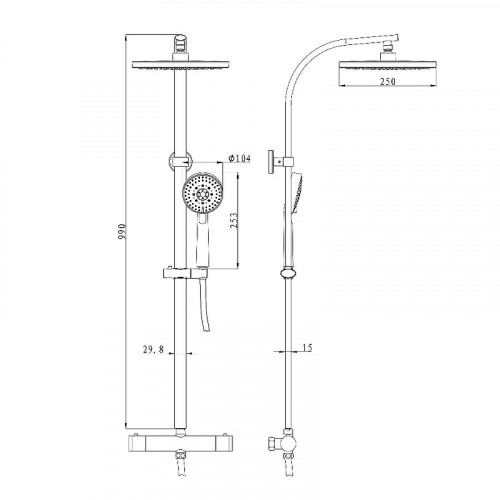Душевая система Olive's 34292TM с термостатом цвет Хром
