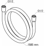 Душевой шланг Azario AZ-SW-PVC-1,5-BL цвет Хром матовый