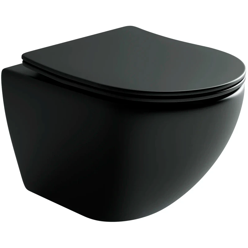 Комплект унитаза с инсталляцией Ceramicanova Metropol CN4002MB_1001B_1000 с сиденьем Микролифт и Черной матовой клавишей смыва фарфор подвесной