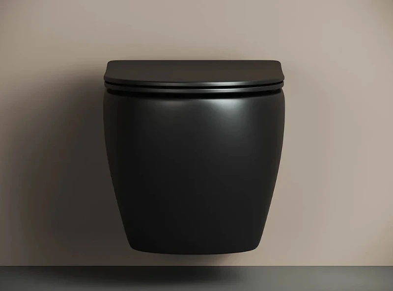 Комплект унитаза с инсталляцией Ceramicanova Metropol CN4002MB_1001B_1000 с сиденьем Микролифт и Черной матовой клавишей смыва фарфор подвесной