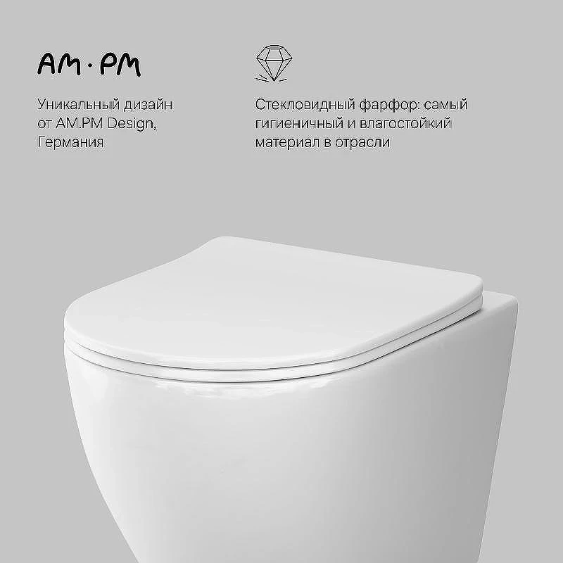 Комплект унитаза с инсталляцией AM.PM Like IS110351.801900 с сиденьем Микролифт и клавишей смыва Хром глянцевый